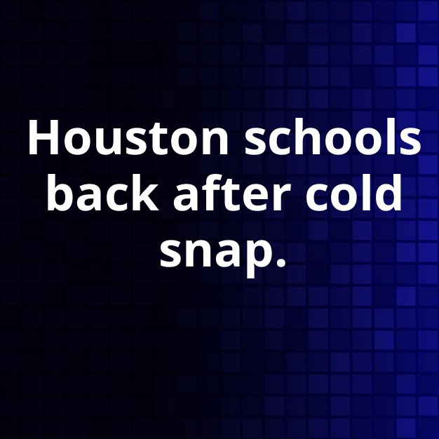 Houston-Area Schools Reopen After Cold Snap Closures