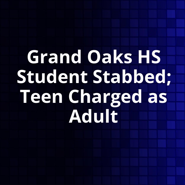 Grand Oaks HS Student Stabbed; Classmate Charged