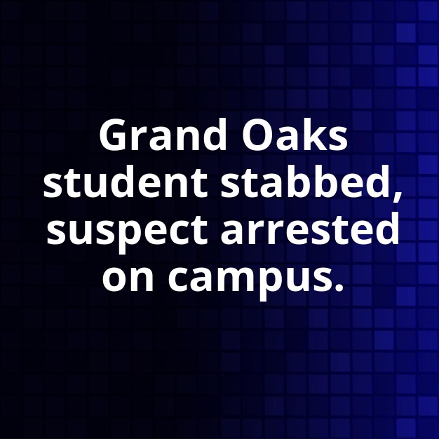 Grand Oaks High Stabbing Hospitalizes Student, Arrest Made