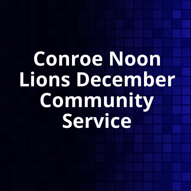 Conroe Noon Lions December Community Service