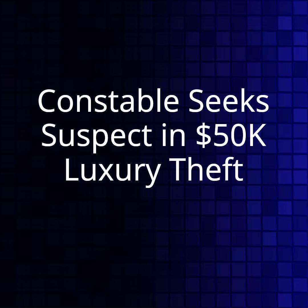 Constable Seeks Suspect in $50K Luxury Theft