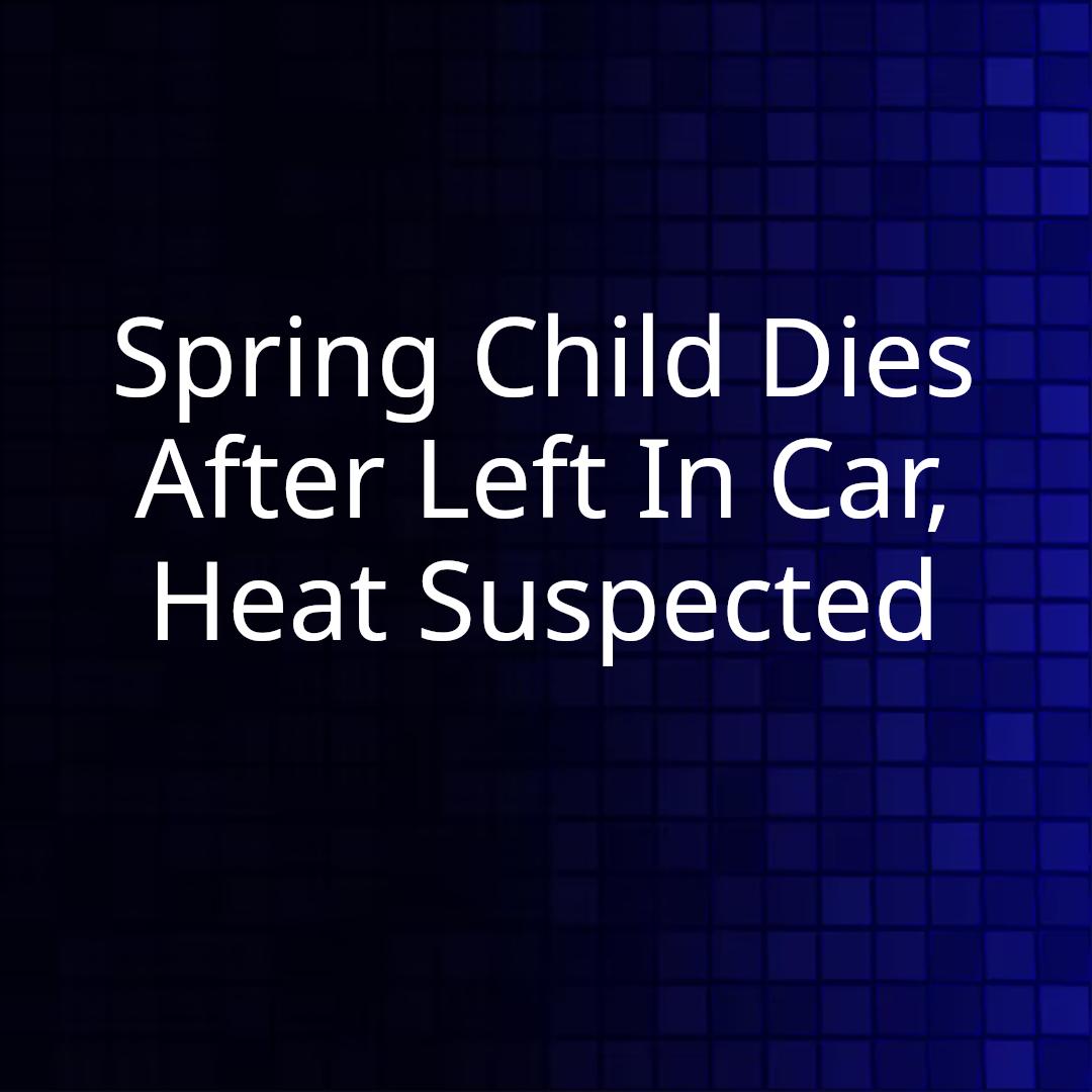 Spring Child Dies After Left In Car, Heat Suspected